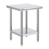 VEVOR Робочий стіл з нержавіючої сталі 60 см x 60 см Для приготування їжі, шиття, прання, рукоділля,