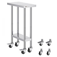 Робочий стіл з нержавіючої сталі VEVOR Стіл для комерційної підготовки 61x35 см, який можна згорнути 322045