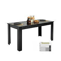 VEVOR Прямокутний обідній стіл Кухонний стіл (лише стіл) Обідній стіл 160 см Чорний 303805