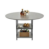 VEVOR Круглий обідній стіл Кухонний стіл Дерев'яний (лише стіл) Обідній стіл 120 см Сірий 322054