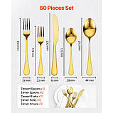 Набір столових приборів VEVOR 60 предметів, столові прибори нержавіюча сталь, столові прибори столові, ніж,, фото 2