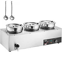 Vevor 312380 Марміт Soup station натираюча тарілка гастроємність 3x7,4Qt