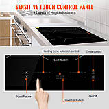 Індукційна варильна поверхня VEVOR Індукційна варильна поверхня 6800 Вт, 4 конфорки, сенсорний екран 9 рівнів, фото 4