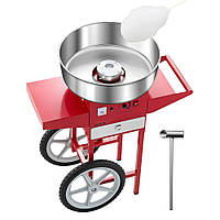 Машина для виробництва цукрової вати VEVOR комерційна з візком 1000 Вт червоного кольору 304260