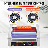 Прилад для приготування хот-догів VEVOR Hot Dog Grill Hot Dog Rolls Grill Нержавіюча сталь 11 рулетів 2,2 кВт, фото 3