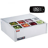 Vevor 312477 Refrigerated Spice Station, холодильна настільна станція для спецій потужністю 145 Вт з каструлями, корпус із