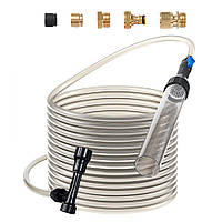 Vevor 312489 Пилосос для акваріума 9 м ПВХ шланг Акваріум Гравій Вакуумний сифон Очищувач акваріума 3 типи Латунні адаптери для