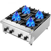 Комерційна газова плита VEVOR з 4 конфорками, стільниця, кухонна плита 303883