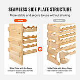 Стелаж для вина VEVOR Стелаж для вина на 72 пляшки, бамбуковий стелаж для пляшок з 8 відділеннями, металевий, фото 4