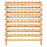 Стелаж для вина VEVOR Стелаж для вина на 72 пляшки, бамбуковий стелаж для пляшок з 8 відділеннями, металевий, фото 9