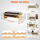 VEVOR винна стійка для пляшок винна шафа підставка для пляшок 18 пляшок 2-ярусна 300175, фото 7