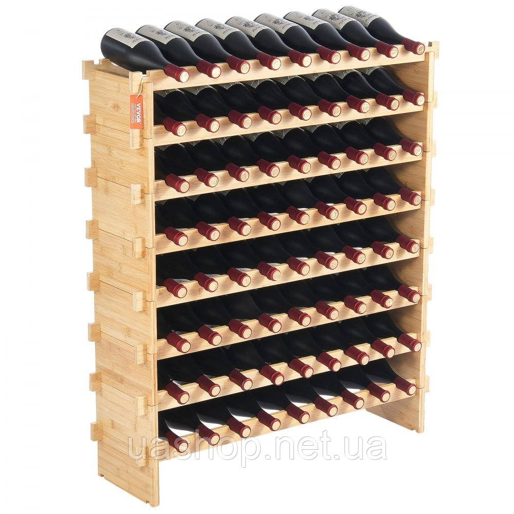 VEVOR винна стійка винна шафа підставка для пляшок 72 пляшки 8 рівнів 322255, фото 1