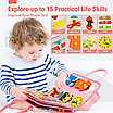 Логічна папка для дівчинки дитяча розвивальна сумка бізіборд фетрова іграшка цифри букви тварини застібки, фото 3