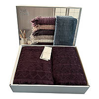 Набір рушників Maison D'or Gabrielle Purple махрові 50-100 см, 85-150 см пурпурний