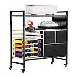 VEVOR Rolling Cart Craft Cart Сервірувальний візок 20 вінілових тримачів для рулонів 3 шухляди 304817, фото 9