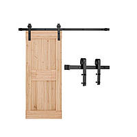 Фурнітура для розсувних дверей VEVOR, система розсувних дверей 150 кг, напрямна 1,5 м, чорний колір 328010