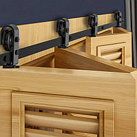 Система розсувних дверей VEVOR, фурнітура для розсувних дверей, складні розсувні двері 193 см, чорний колір