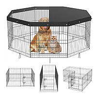 Vevor 313649 Манеж для цуценят 8 шт Манеж для цуценят 609,6 см Високий манеж для домашніх тварин з кришкою з оксфордської тканини