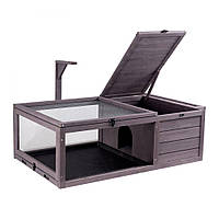 Vevor 313693 Turtle Habitat, дерев'яний будиночок для черепах для використання в приміщенні та на вулиці, вольєр для черепах з