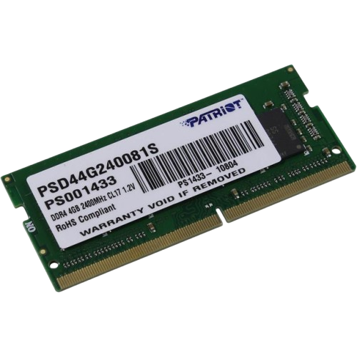 Оперативна пам'ять Patriot 4GB SODIMM DDR4 2400MHz (PSD44G240081S)