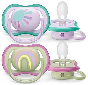 Пустушка Avent Ultra Air 0-6міс, ортодонтична, 2шт, для дівчат