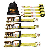 VEVOR 4 паси натяжних ременів з храповиком, 5000 фунтів, 2 х 15, міцний подвійний J-подібний гак 322567