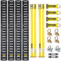 VEVOR Кріпильні рейки 18 шт. Авіаційні рейки, чорні Транспортна рейка, 454 кг Максимальна вантажопідйомність