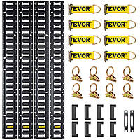 VEVOR Кріпильні рейки 30 шт. Авіаційні рейки, чорні Транспортна рейка, 454 кг Максимальна вантажопідйомність