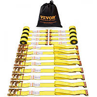 Ремені для кріплення VEVOR з храповим механізмом, 8 шт., 2362,31 кг, 5,08 x 38,1 см, надміцні для вантажів