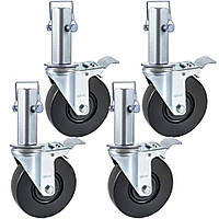 Поворотні ролики VEVOR з поліуретану, залізний сердечник 12,7 см, поворотні ролики з подвійним стоянковим