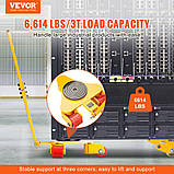 Візок VEVOR 3T з ручкою 425x335x116мм з вуглецевої сталі транспортні ролики промисловий візок з 3х 360° PU, фото 2