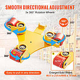 Візок VEVOR 3T з ручкою 425x335x116мм з вуглецевої сталі транспортні ролики промисловий візок з 3х 360° PU, фото 4