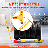 Візок VEVOR 3T з ручкою 425x335x116мм з вуглецевої сталі транспортні ролики промисловий візок з 3х 360° PU, фото 5