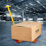 Візок VEVOR 3T з ручкою 425x335x116мм з вуглецевої сталі транспортні ролики промисловий візок з 3х 360° PU, фото 8