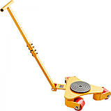 Візок VEVOR 3T з ручкою 425x335x116мм з вуглецевої сталі транспортні ролики промисловий візок з 3х 360° PU, фото 9