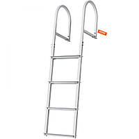 VEVOR Dock Ladder 4 знімні сходинки Вантажопідйомність 227 кг Понтонна драбина для човна з алюмінієвого сплаву