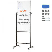 VEVOR Рулонна магнітна дошка 611 x 1220 мм, Регульована по висоті портативна дошка з підставкою, Двостороння