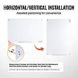 VEVOR Магнітно-скляна дошка, дошка для сухого стирання 90 x 60 см, настінна біла скляна дошка без рамки, з, фото 5