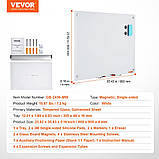 VEVOR Магнітно-скляна дошка, дошка для сухого стирання 90 x 60 см, настінна біла скляна дошка без рамки, з, фото 7