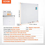 VEVOR Магнітно-скляна дошка, дошка для сухого стирання 120 x 80 см, настінна біла скляна дошка без рамки, з, фото 6