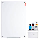 VEVOR Магнітно-скляна дошка, дошка для сухого стирання 120 x 80 см, настінна біла скляна дошка без рамки, з, фото 8