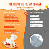 Конячка-гойдалка VEVOR 3 в 1 для малюків 1-3 років, дитяча конячка-гойдалка зі знімною дошкою для балансування, фото 3