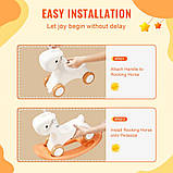 Конячка-гойдалка VEVOR 3 в 1 для малюків 1-3 років, дитяча конячка-гойдалка зі знімною дошкою для балансування, фото 6