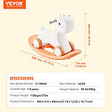 Конячка-гойдалка VEVOR 3 в 1 для малюків 1-3 років, дитяча конячка-гойдалка зі знімною дошкою для балансування, фото 7