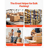 Стрічка пакувальна VEVOR 18x 47,8 мм x 59,436 м Скотч для посилок прозорий 0,068 мм 321689, фото 6