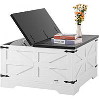 VEVOR журнальний столик коктейльний столик журнальний розкладний квадратний відсік 80см 311753