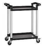 VEVOR Багатоцільовий візок 136 кг 2-ярусний сервісний візок візок для інструментів 800x410x945 мм 322538, фото 9