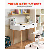 VEVOR Невеликий письмовий стіл з шухлядою Робочий стіл Дерево Білий + Дерево 311808, фото 2