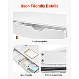 VEVOR Невеликий письмовий стіл з шухлядою Робочий стіл Дерево Білий + Дерево 311808, фото 5