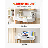 VEVOR Невеликий письмовий стіл з шухлядою Робочий стіл Дерево Білий + Дерево 311808, фото 6